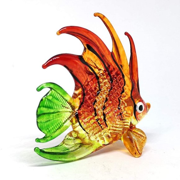 Collectible Hand Blown Glass Fish Figurine Decor - Picture 3 of 3